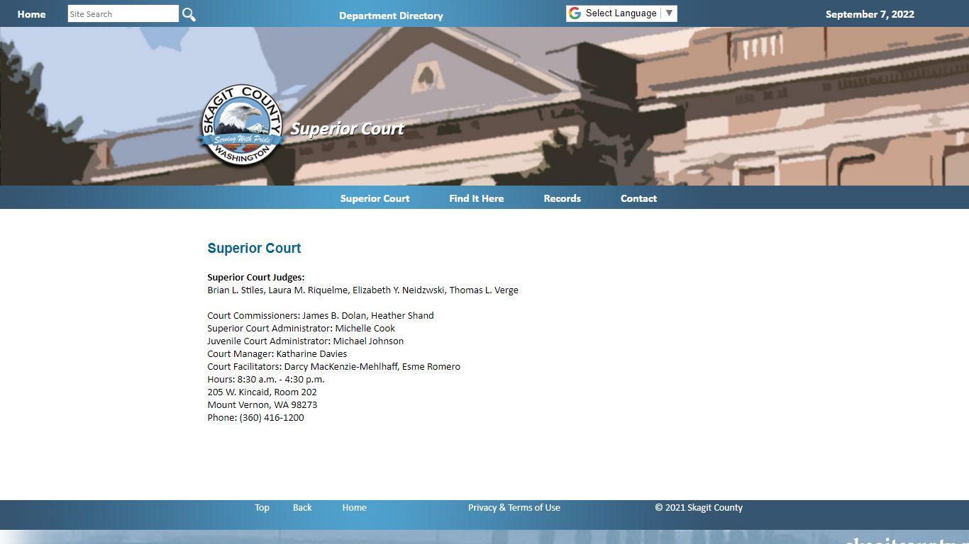 Superior Court - Skagit County, Washington