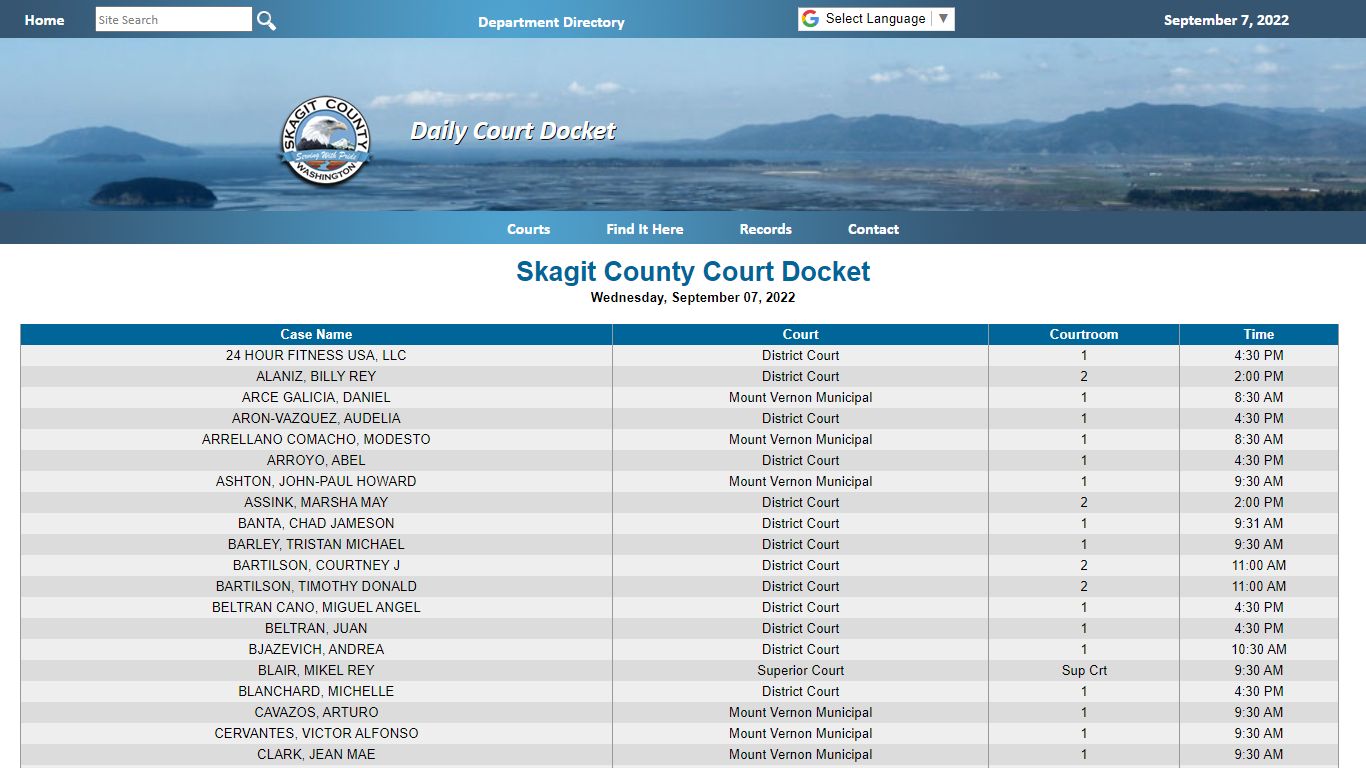 Court Display Boards - skagitcountywa.gov